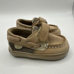 Sperry Topsider  Baby Hook‎ And Loop Boat Shoes Size 1M